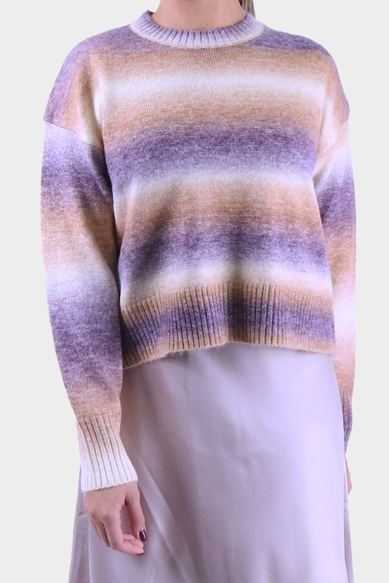 ALAIA SWEATER (BEIGE/PURPLE) - Top - Yakira Bella