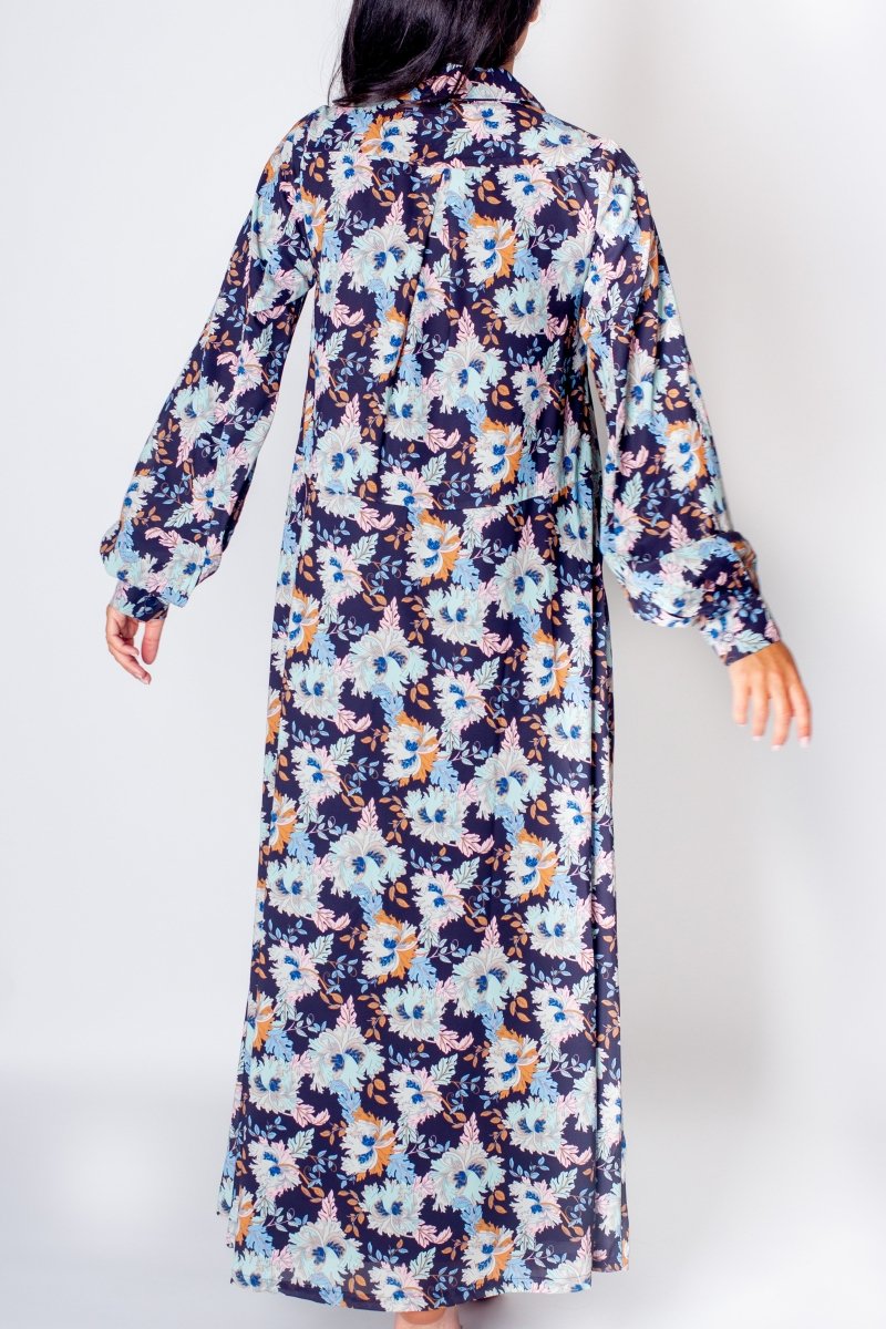 ALINA DRESS (NAVY FLOWER) 49" - Dress - Yakira Bella