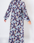 ALINA DRESS (NAVY FLOWER) 49" - Dress - Yakira Bella