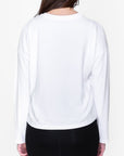 BOXY LONG SLEEVE TEE (WHITE) - Top - Yakira Bella