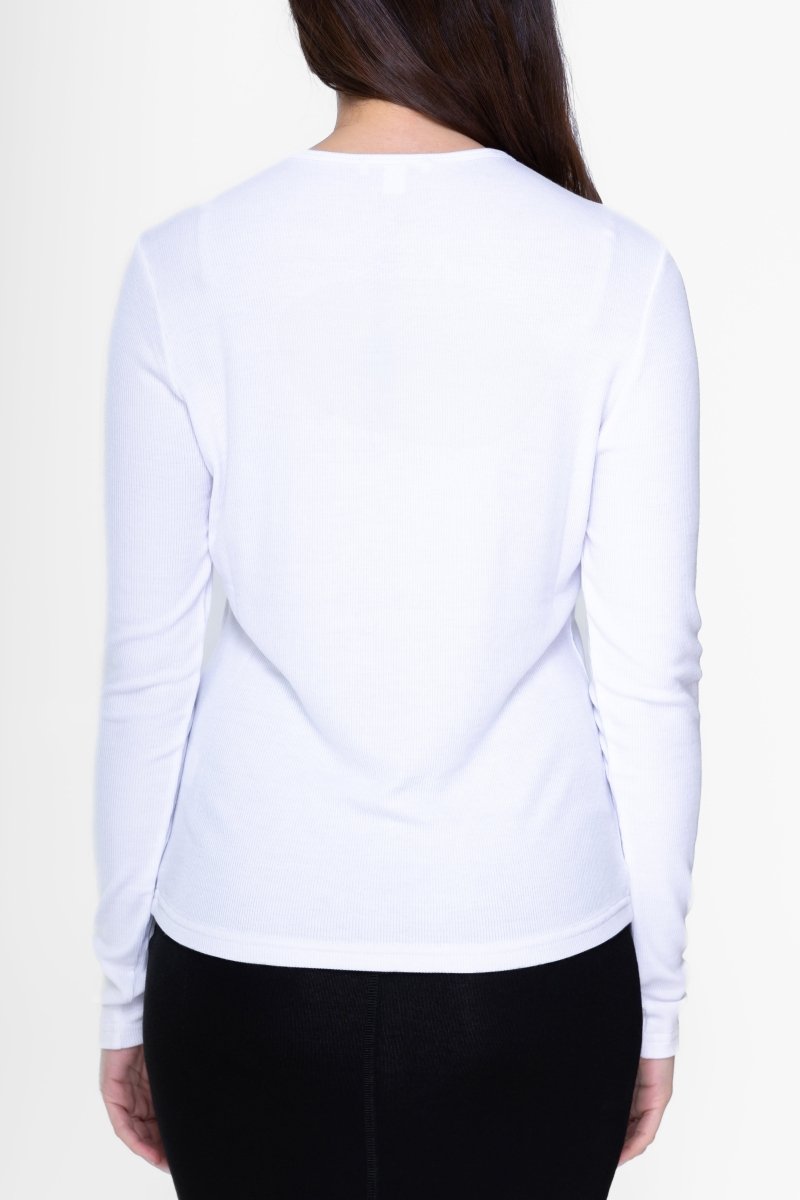 CLASSIC RIBBED CREW (WHITE) - Top - Yakira Bella