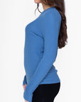 CLASSIC RIBBED V (DENIM) - Top - Yakira Bella