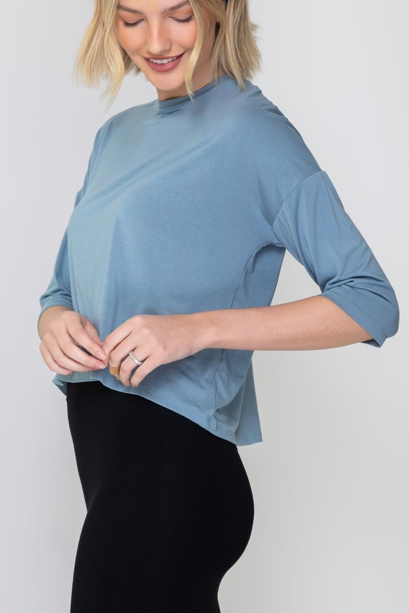 CROPPED TEE (BLUE) - Top - Yakira Bella