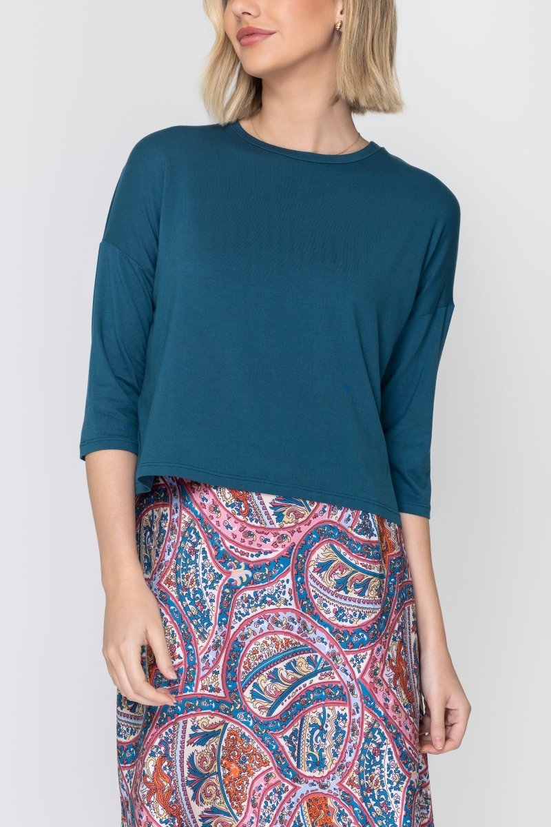 CROPPED TEE (TEAL) - Top - Yakira Bella