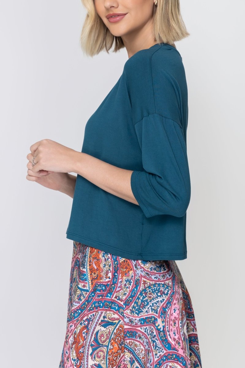 CROPPED TEE (TEAL) - Top - Yakira Bella