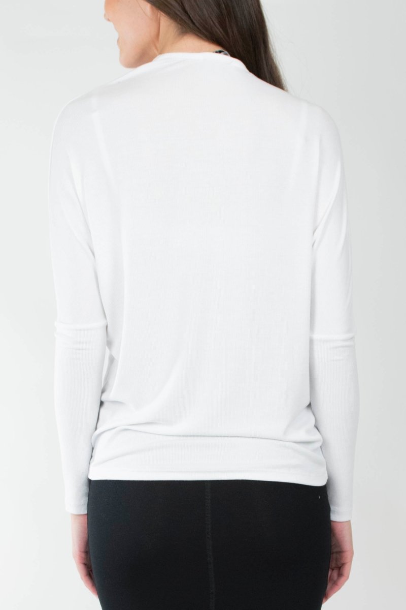 DOLMAN RIBBED CREW (WHITE) - Top - Yakira Bella