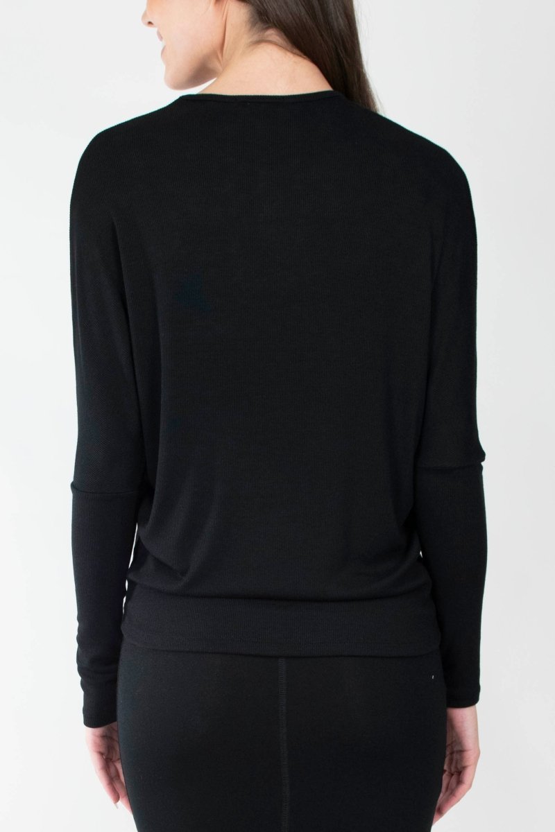 DOLMAN RIBBED V (BLACK) - Top - Yakira Bella