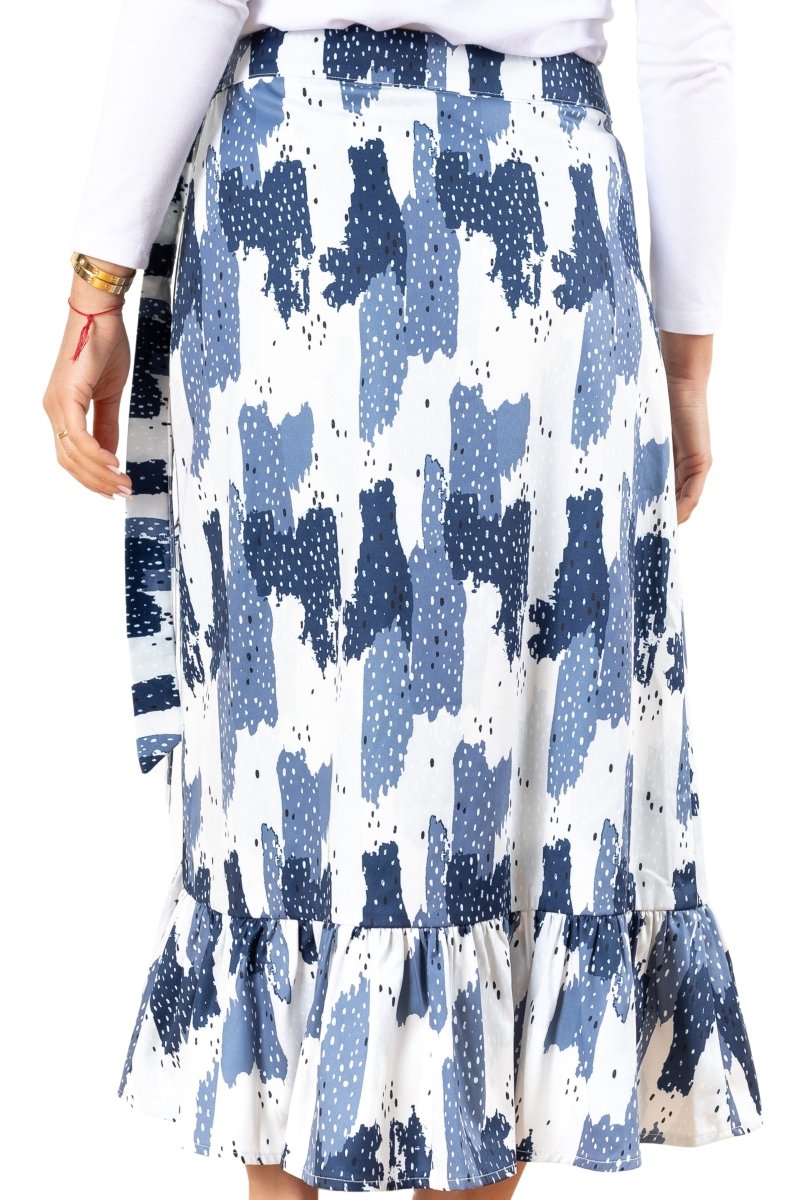 EMERSON SKIRT (White/Blue) - Skirt - Yakira Bella