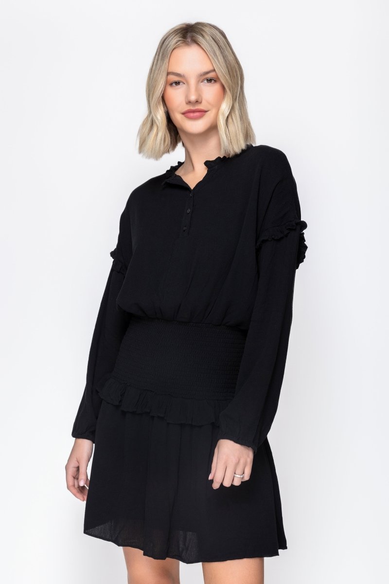 EMILY DRESS Long Sleeve (BLACK) 37" - Dress - Yakira Bella