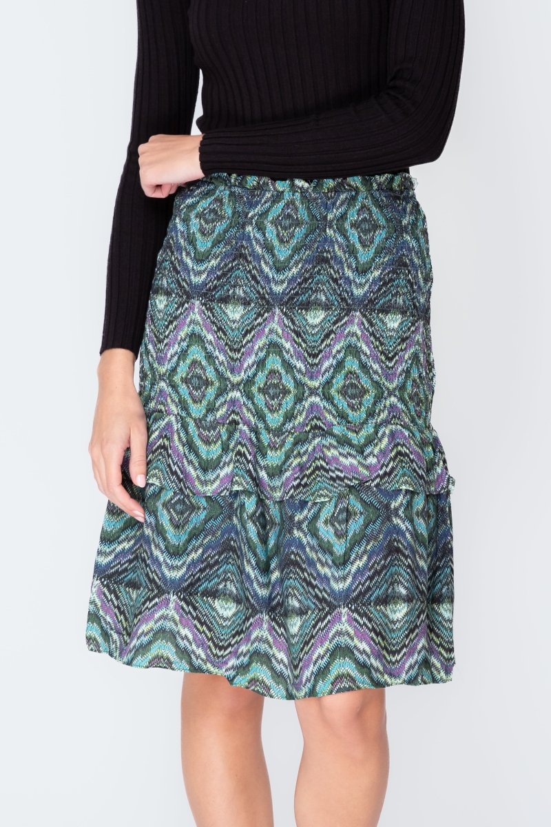 EMILY SKIRT (GREEN/MULTI) 23" - Skirt - Yakira Bella