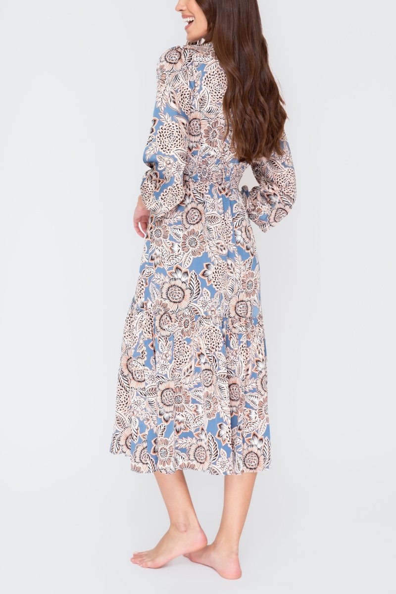 GWENYTH DRESS (Blue/Patchwork) - Dress - Yakira Bella