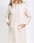 HOODIE DRESS 38" (BEIGE) - Dress - Yakira Bella