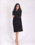 HOODIE DRESS 38" (BLACK) - Dress - Yakira Bella