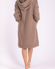 HOODIE DRESS 38" (BROWN) - Dress - Yakira Bella