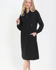 HOODIE DRESS 42" (BLACK) - Dress - Yakira Bella