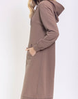 HOODIE DRESS 42" (BROWN) - Dress - Yakira Bella