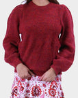 JANELLE SWEATER (RED) - Top - Yakira Bella