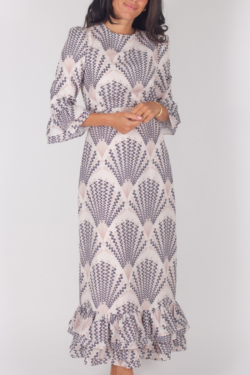 JUDY DRESS (IVORY PATTERN) - Dress - Yakira Bella