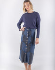 KIMBERLY SKIRT (BLUE/BLACK) - Skirt - Yakira Bella