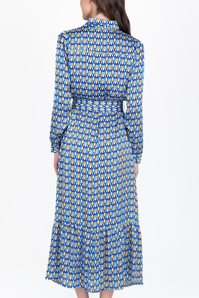 LEXI DRESS (BLUE PATTERN/PURPLE) - Dress - Yakira Bella