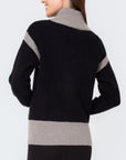 MOCK ZIP SWEATER (BLACK/GREY) - Top - Yakira Bella