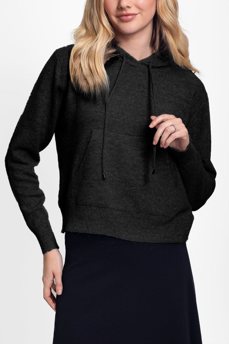 ORA HOODIE SWEATER (BLACK) - Top - Yakira Bella