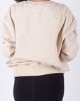 OVERSIZED CREWNECK SWEATSHIRT (BEIGE) - Top - Yakira Bella