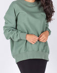 OVERSIZED CREWNECK SWEATSHIRT (GREEN) - Top - Yakira Bella