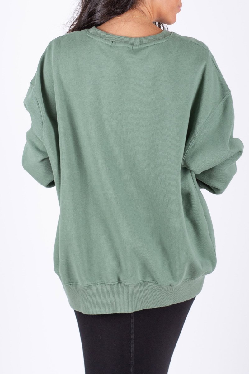 OVERSIZED CREWNECK SWEATSHIRT (GREEN) - Top - Yakira Bella