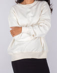 OVERSIZED CREWNECK SWEATSHIRT (IVORY) - Top - Yakira Bella