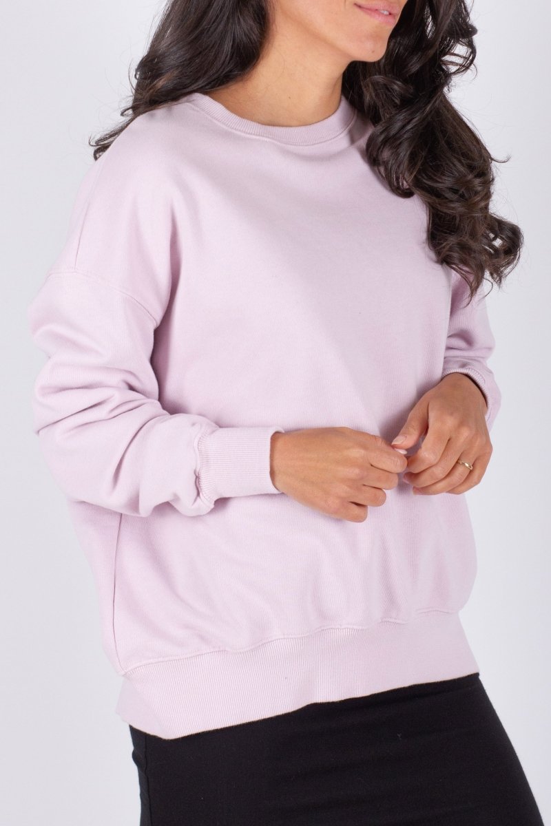 OVERSIZED CREWNECK SWEATSHIRT (LIGHT LILAC) - Top - Yakira Bella