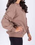 OVERSIZED CREWNECK SWEATSHIRT (MOCHA) - Top - Yakira Bella