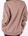 OVERSIZED CREWNECK SWEATSHIRT (MOCHA) - Top - Yakira Bella