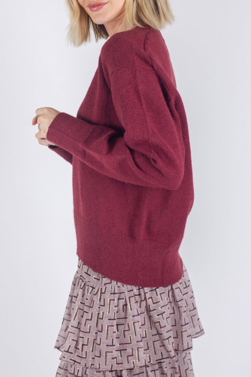 OVERSIZED SWEATER (BURGUNDY) - Top - Yakira Bella