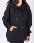 OVERSIZED SWEATSHIRT HOODIE (BLACK) - Top - Yakira Bella