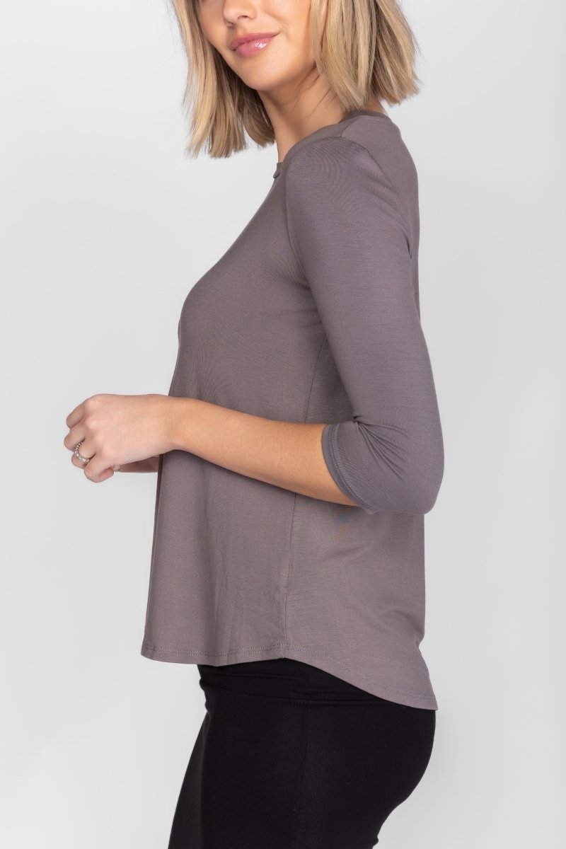 PHOEBE TEE 3/4 (CLOUD GREY) - Top - Yakira Bella