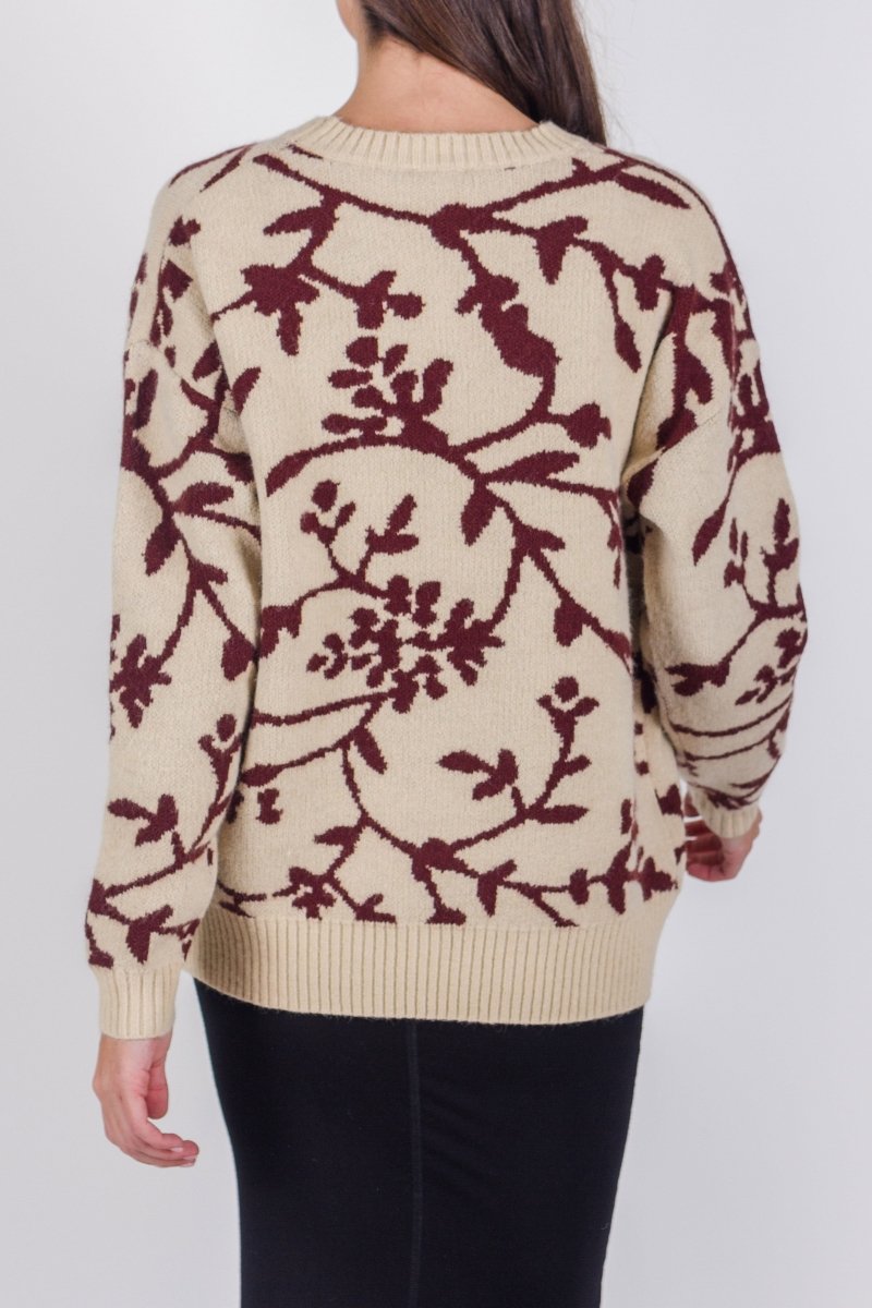 PULLOVER SWEATER (BROWN PATTERN) - Top - Yakira Bella