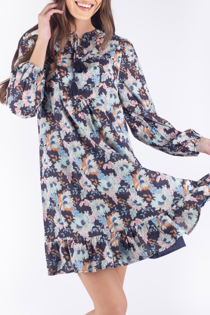 RAYA DRESS (NAVY FLOWER) - Dress - Yakira Bella