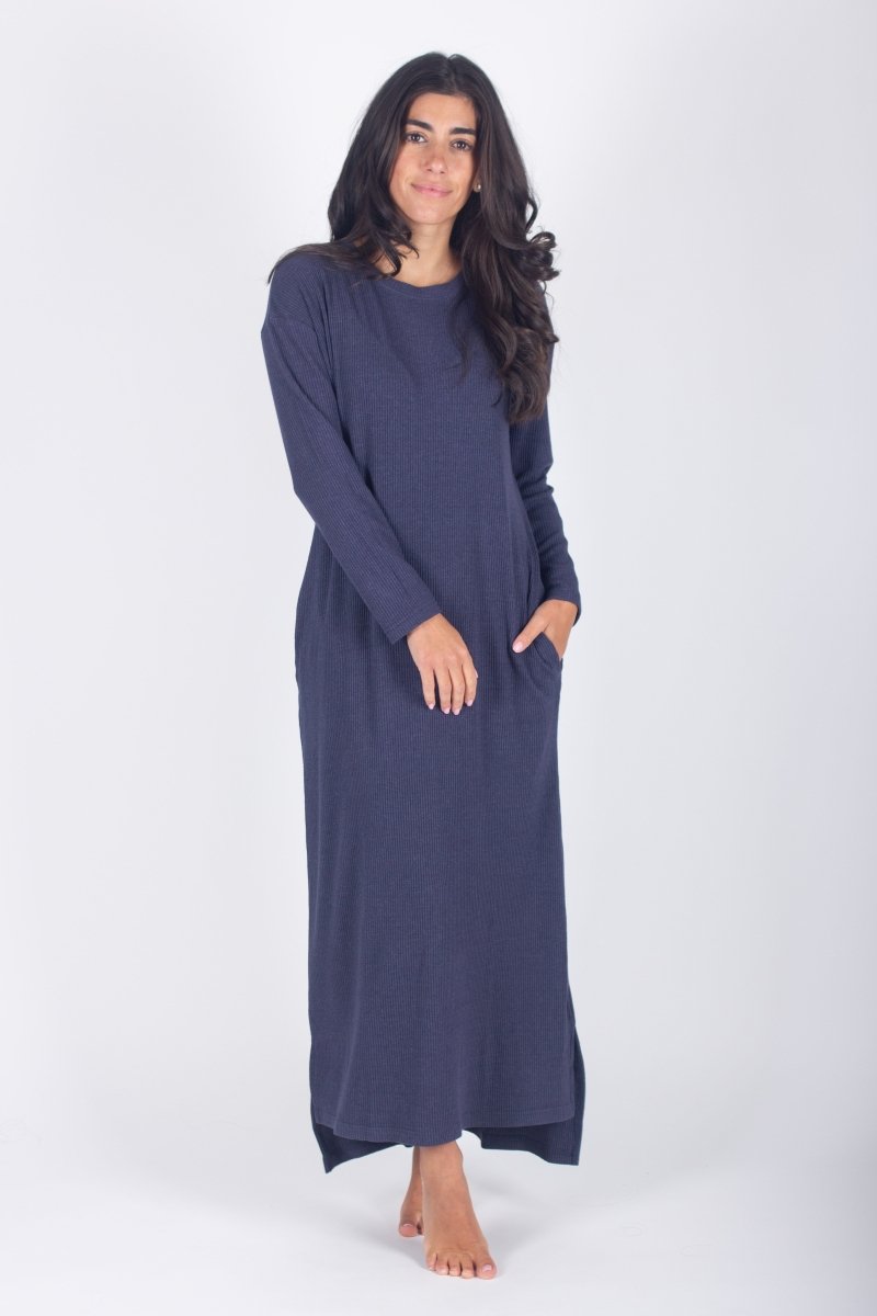 REESE DRESS LONG SLEEVE (NAVY) - Dress - Yakira Bella