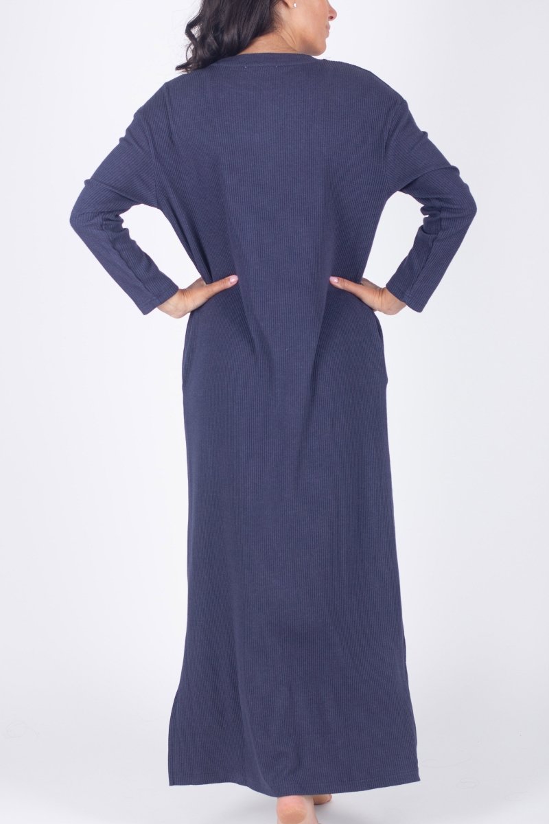 REESE DRESS LONG SLEEVE (NAVY) - Dress - Yakira Bella