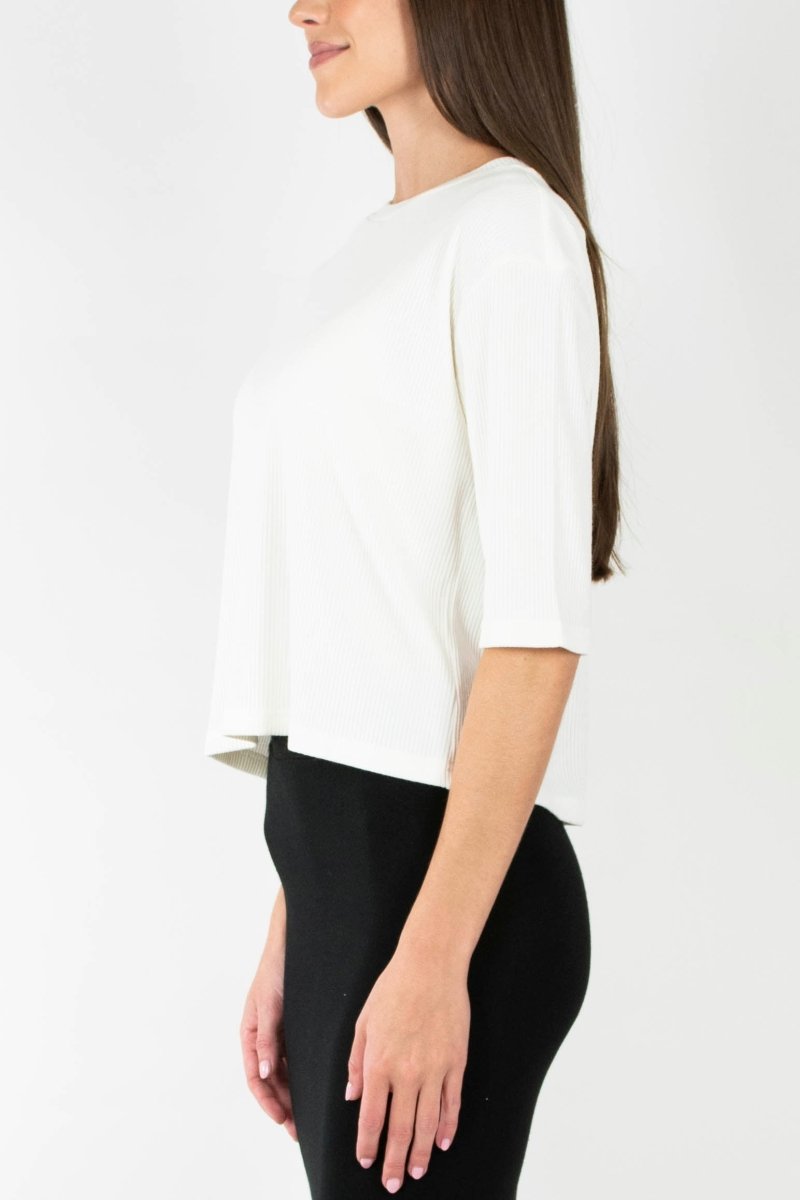 REMI TEE RIBBED (OFF WHITE) - Top - Yakira Bella