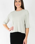 REMI TEE RIBBED (STONE) - Top - Yakira Bella