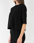 REMI TEE WAFFLE KNIT (JET BLACK) - Top - Yakira Bella