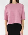 REMI TEE WAFFLE KNIT (PINK BLUSH) - Top - Yakira Bella