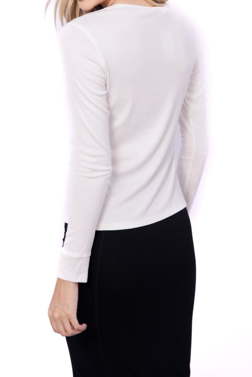 ROMI TOP LONG SLEEVE (WHITE) - Top - Yakira Bella