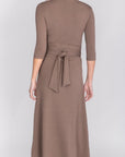 SARAH DRESS 3/4 SLEEVES (MOCHA) - Dress - Yakira Bella