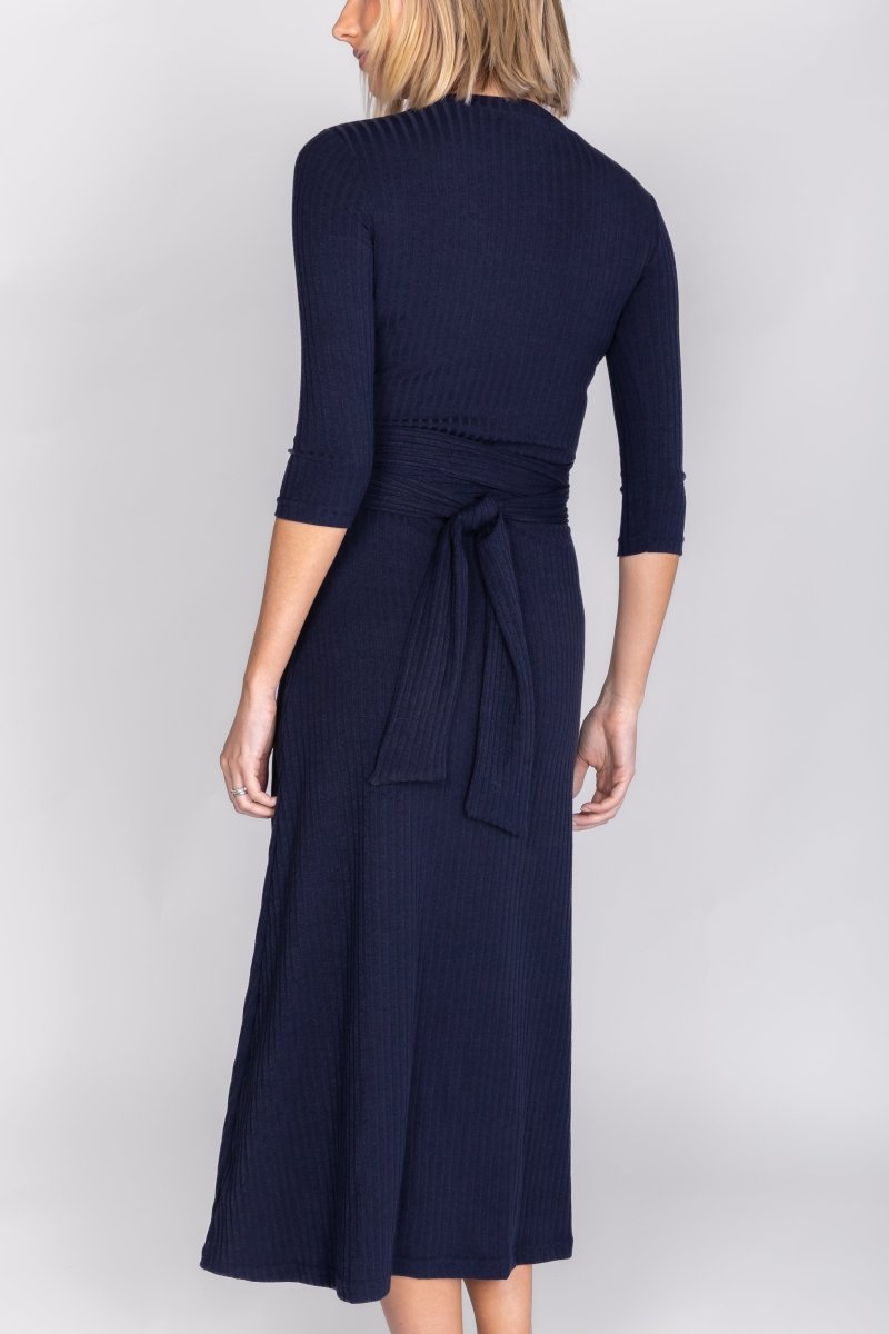 SARAH DRESS 3/4 SLEEVES (NAVY) - Dress - Yakira Bella