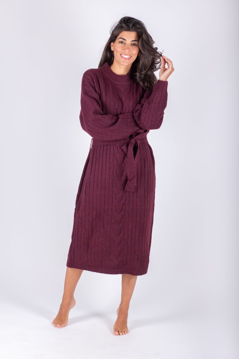 SIMONE DRESS 42&quot; (BURGUNDY) - Dress - Yakira Bella