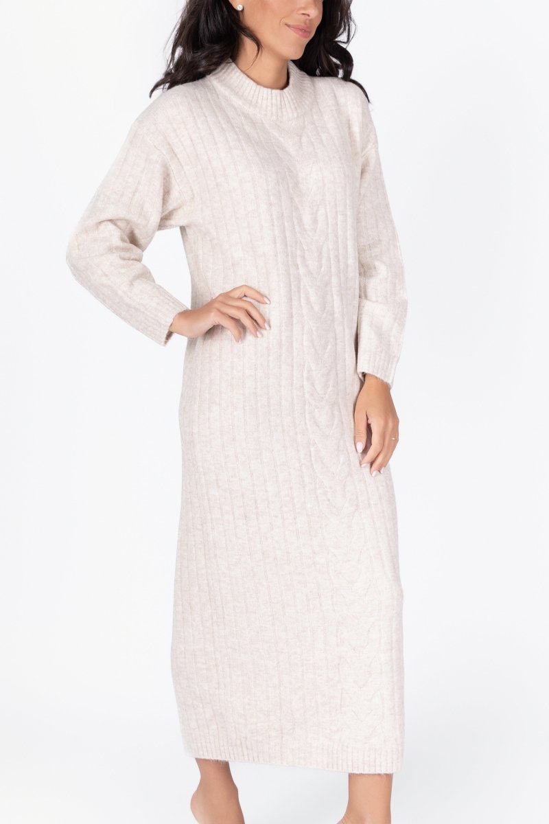 SIMONE DRESS MAXI 46" (BEIGE) - Dress - Yakira Bella