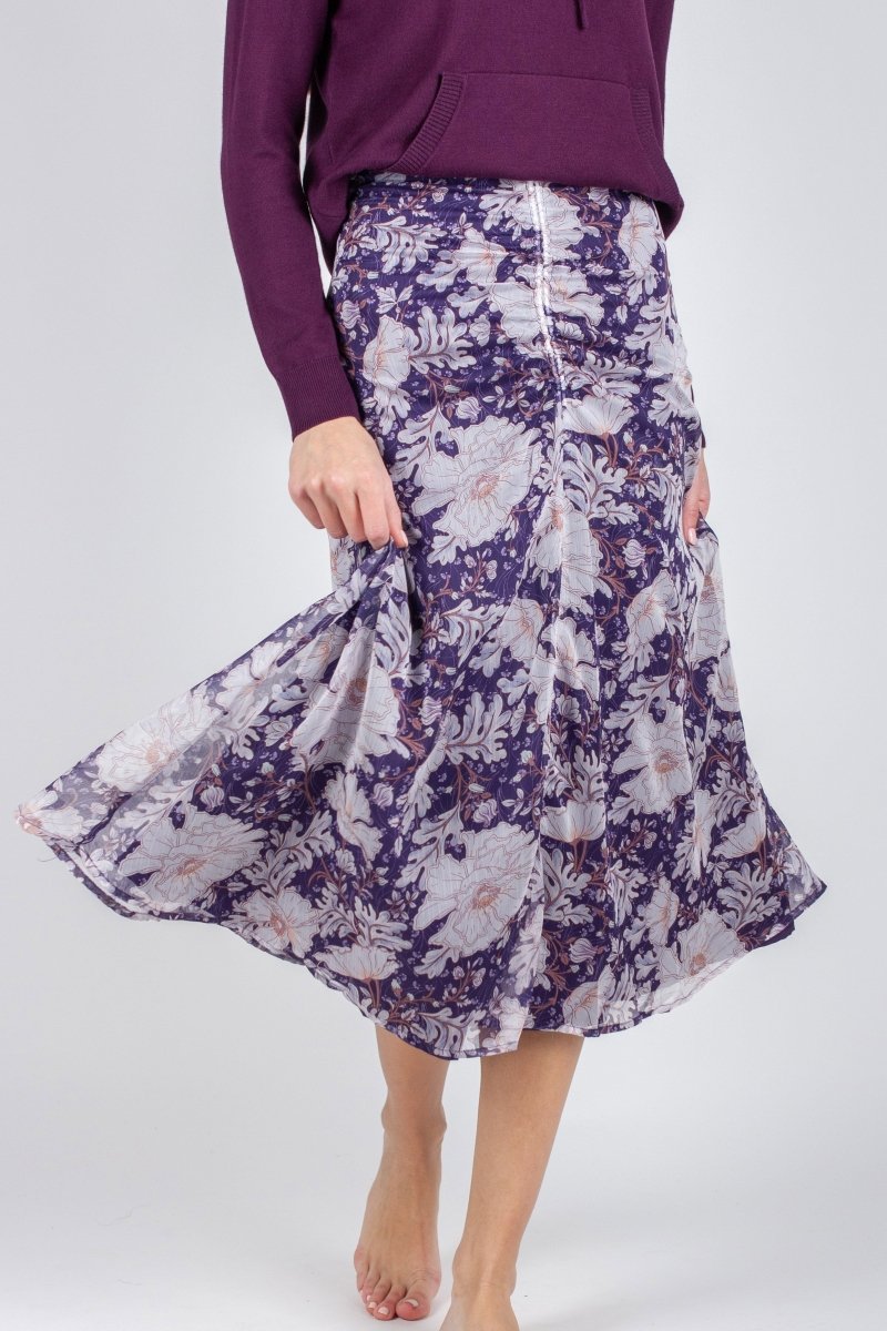 SYLVIE SKIRT (PURPLE FLOWER) - Skirt - Yakira Bella